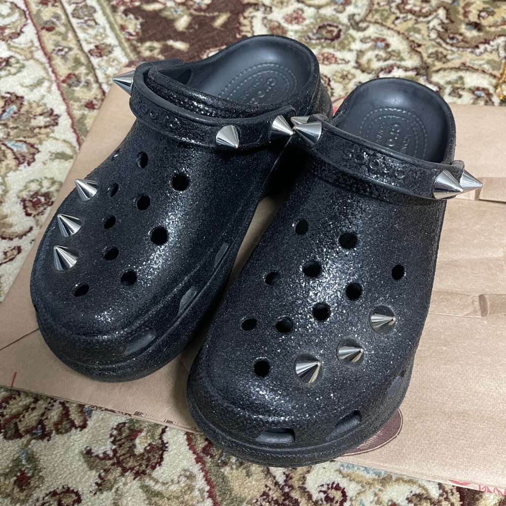 Black Spiked Clogs